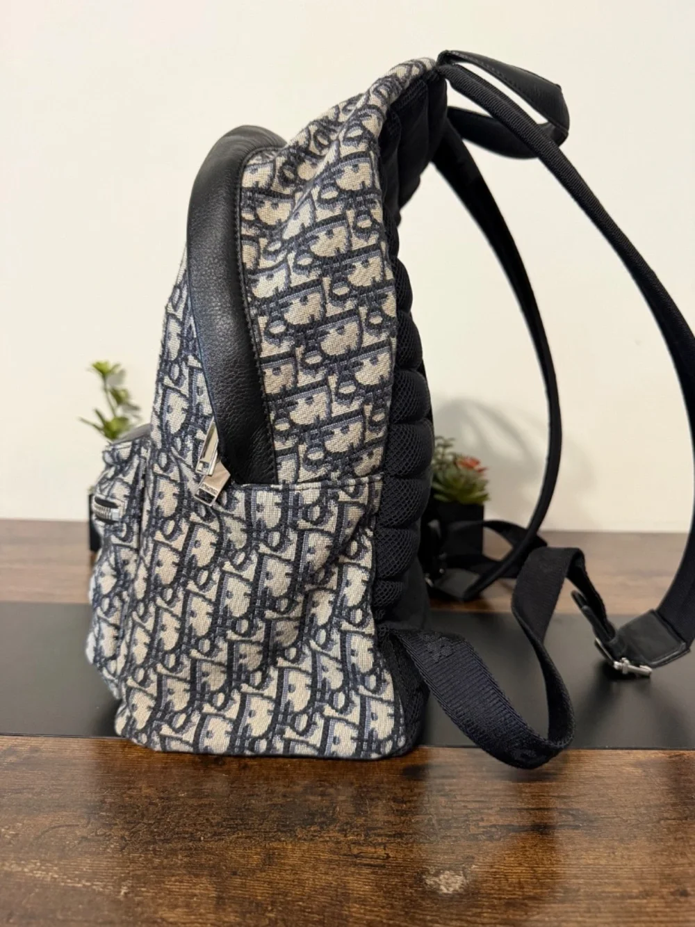 Dior Rider Backpack in Blue Oblique Canvas (MSRP $2900)